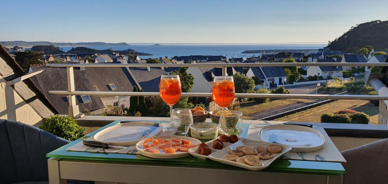 Appartement Bretagne Vue Mer Exceptionnelle Sur Les Hauts D'Erquy Au Calme ! Et Au Pied Du Gr34 Zewnętrze zdjęcie